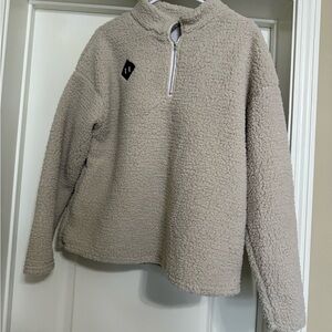 Cozy Beige Sherpa Pullover Sweater